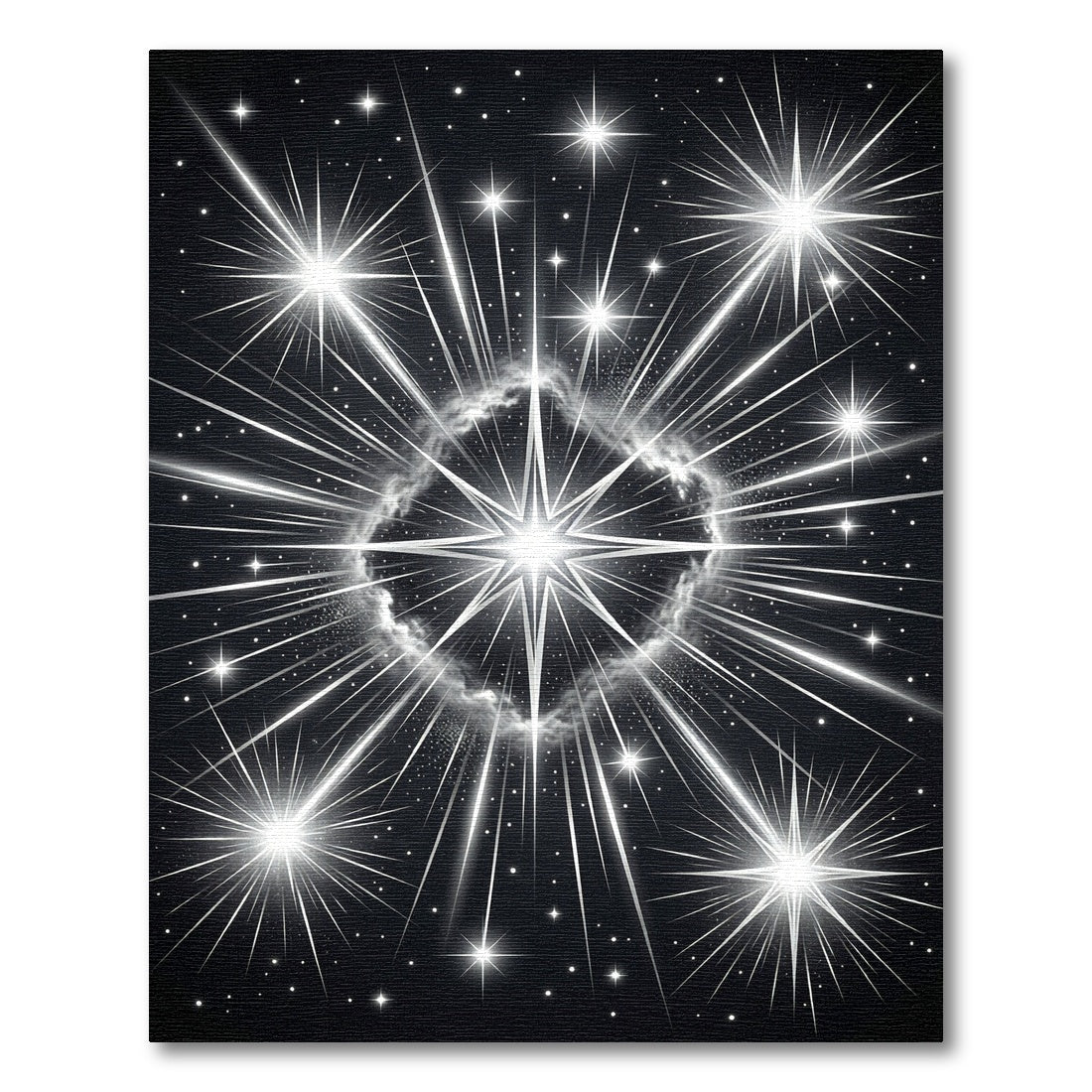 Radiant Celestial Starry Night Art Rug