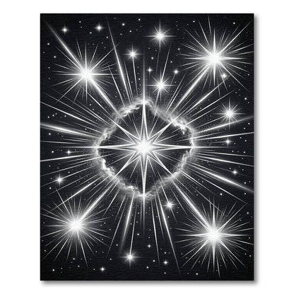 Radiant Celestial Starry Night Art Rug