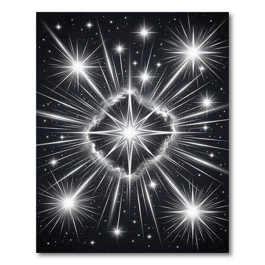 Radiant Celestial Starry Night Art Rug