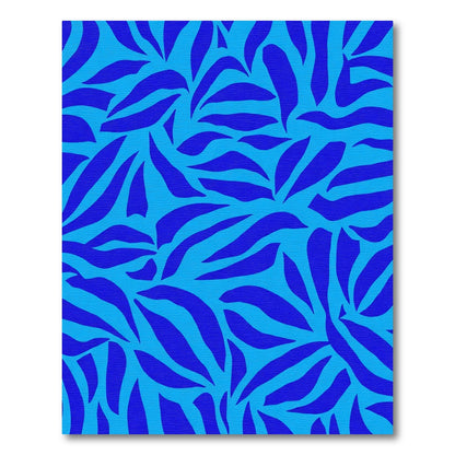 Electric Blue Abstract Brush Strokes Rug