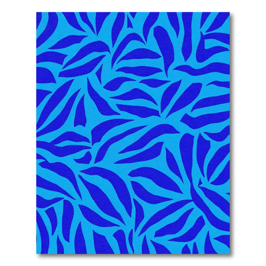 Electric Blue Abstract Brush Strokes Rug