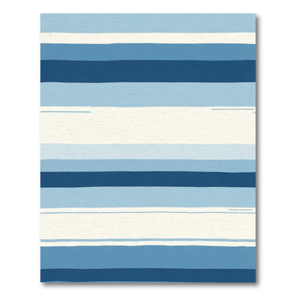 Coastal Blues Stripes Rug