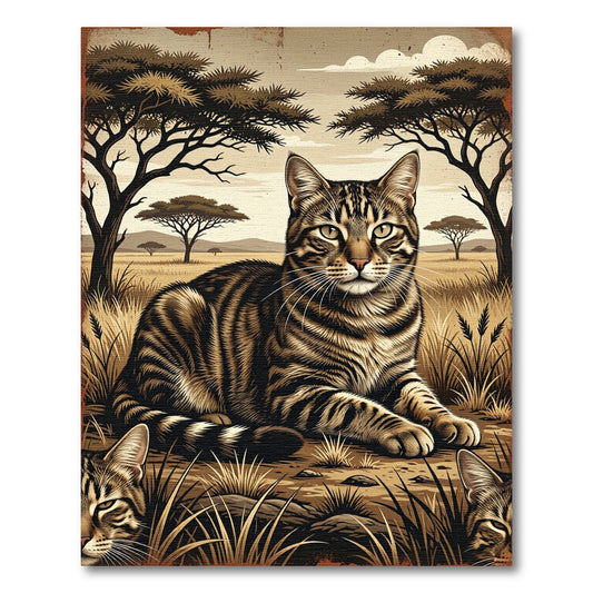 Savanna Tiger Landscape Feline Scene Rug