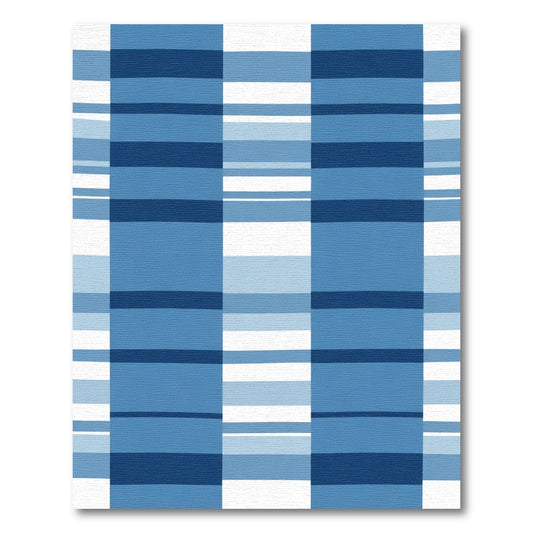 Indigo Blue Plaid Stripes Rug