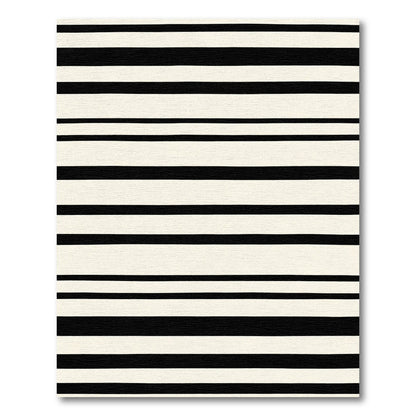 Modern Cream and Black Stripe Rug