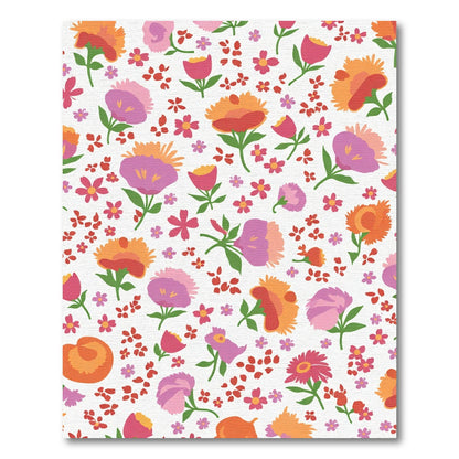 Whimsical Coral Pink Floral Sprig Rug