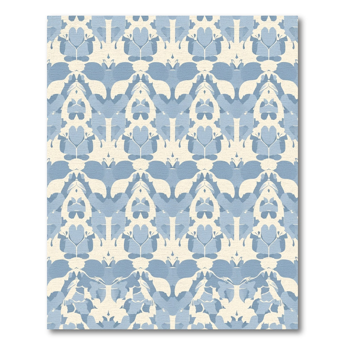 Pale Blue Abstract Organic Repetition Rug