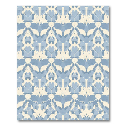 Pale Blue Abstract Organic Repetition Rug
