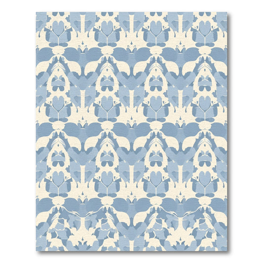 Pale Blue Abstract Organic Repetition Rug