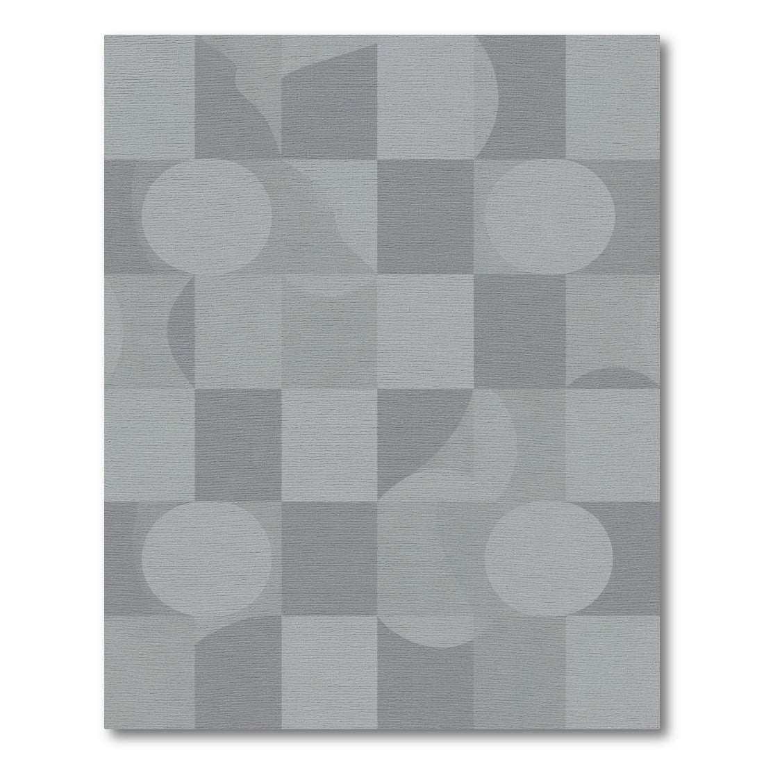 Modern Gray Geometric Sphere Checkerboard Rug