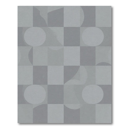 Modern Gray Geometric Sphere Checkerboard Rug
