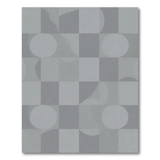 Modern Gray Geometric Sphere Checkerboard Rug