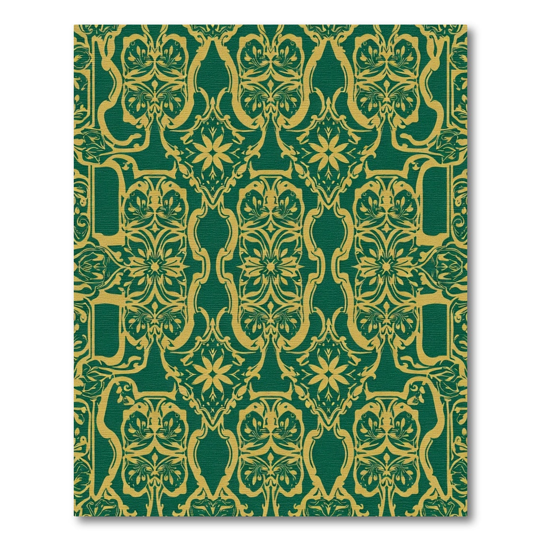 Emerald Gold Baroque Flourish Rug