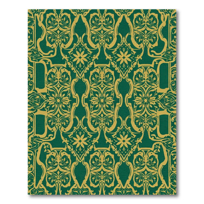 Emerald Gold Baroque Flourish Rug