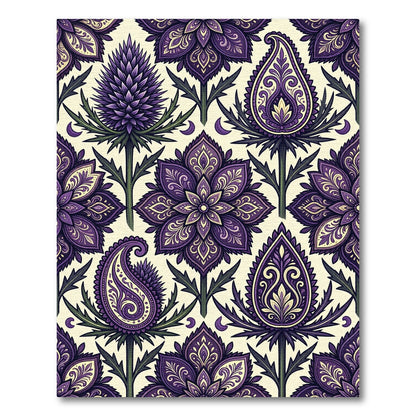 Deep Purple Floral Paisley Medallion Rug