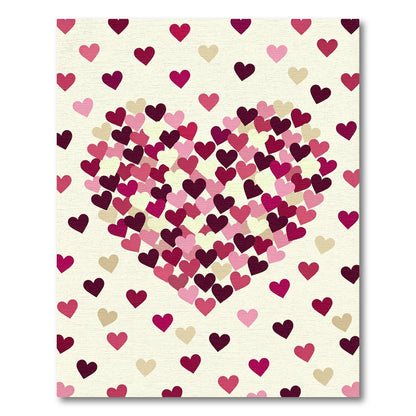Vibrant Magenta Heart Scatter Rug