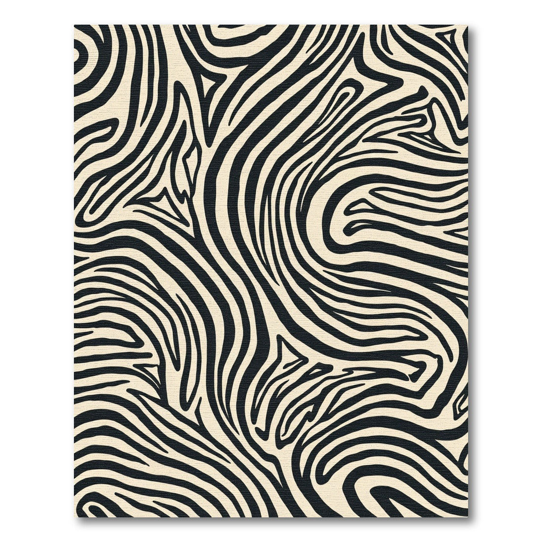 Black Cream Zebra Stripe Rug