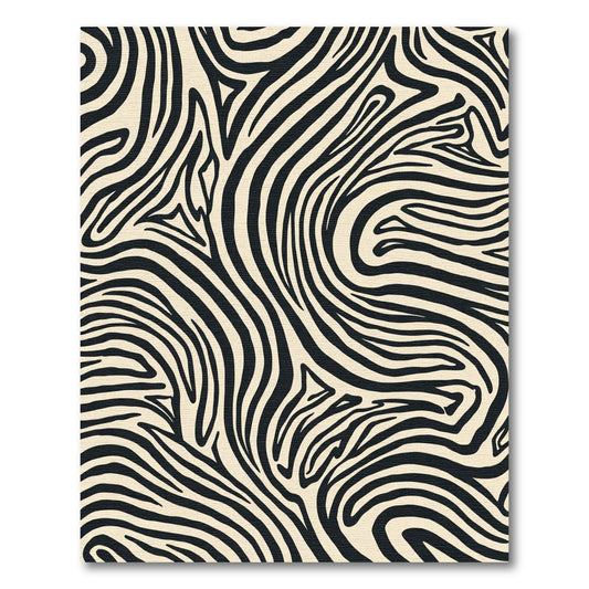 Black Cream Zebra Stripe Rug