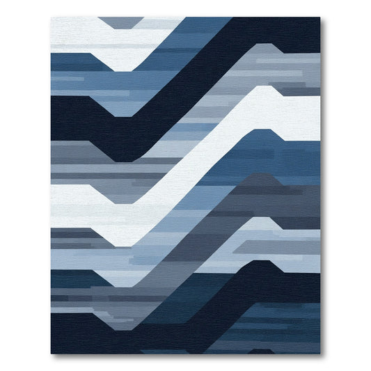 Cerulean Gradient Parallel Lines Rug