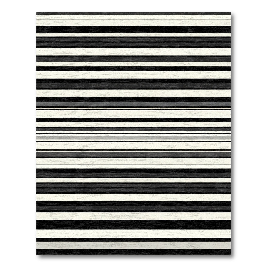 Modern Cream Black Wide Stripe Rug