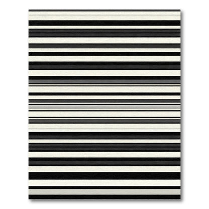 Modern Cream Black Wide Stripe Rug