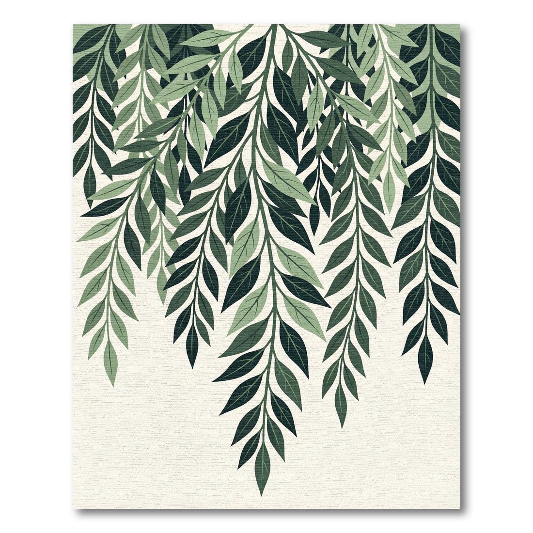 Green Foliage Cascading Branch Art Rug