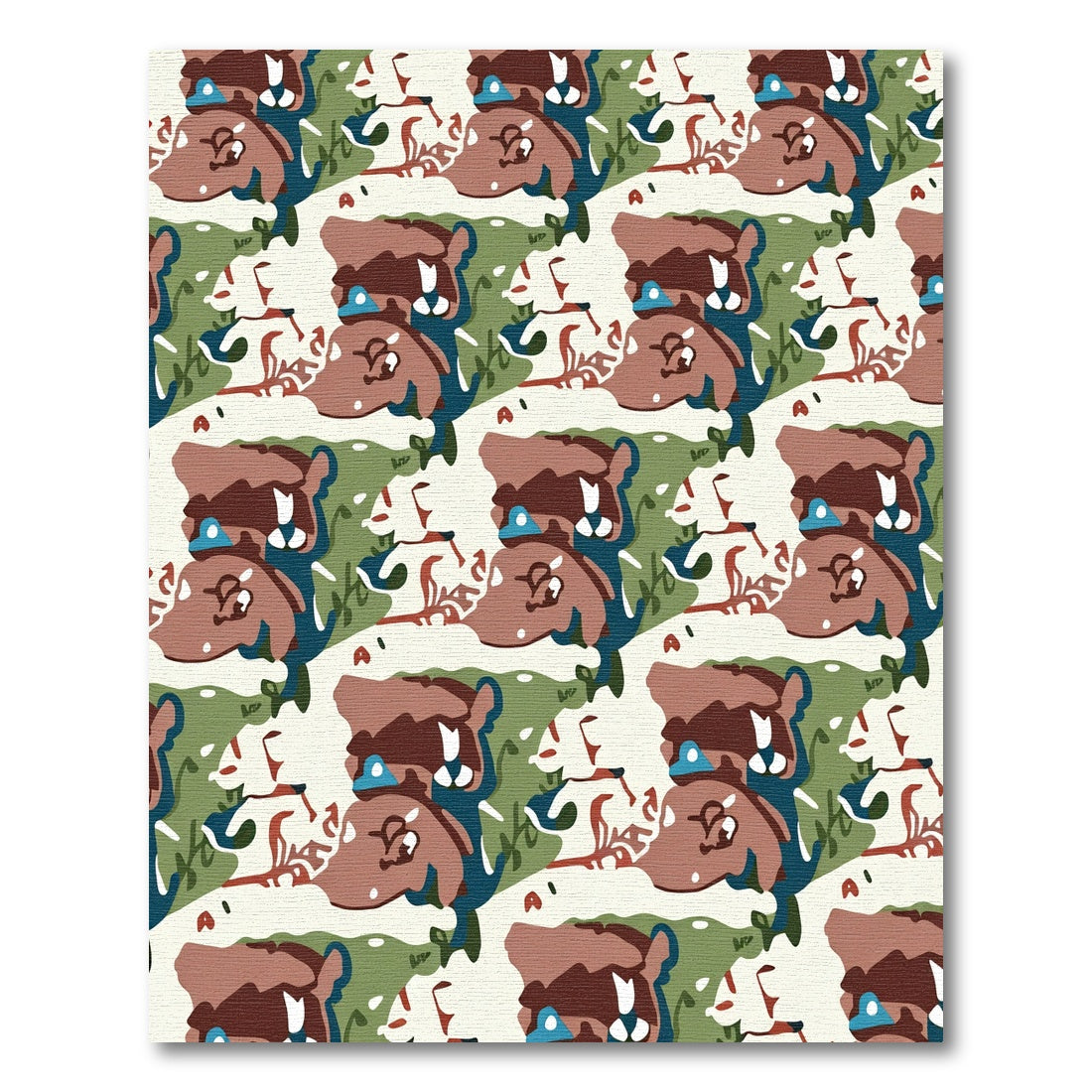 Abstract Animal Camouflage Brown Green Rug