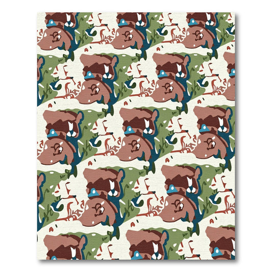 Abstract Animal Camouflage Brown Green Rug