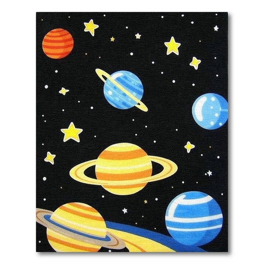 Vibrant Cosmic Planets Stars Rug
