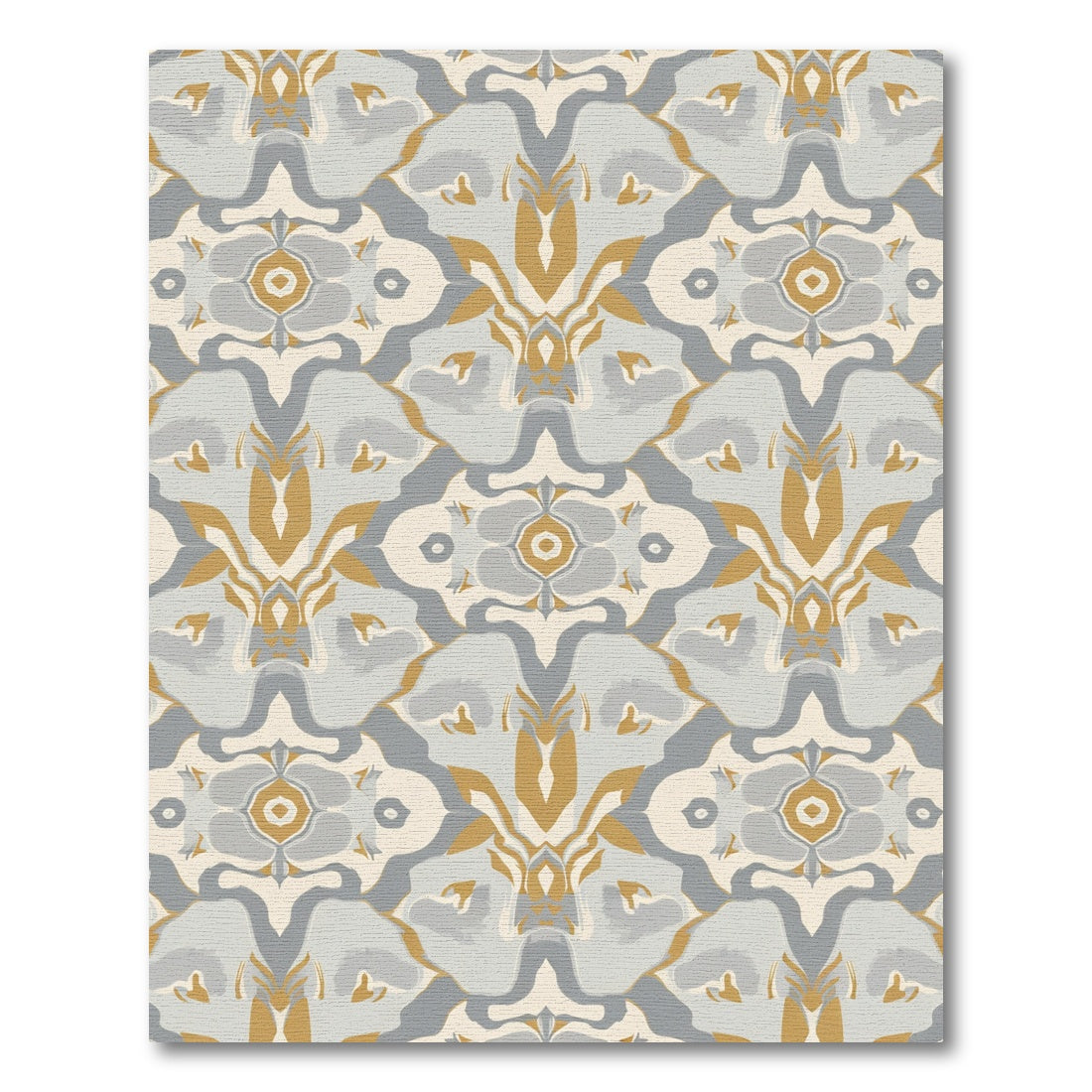 Golden Beige Gray Abstract Overlay Rug