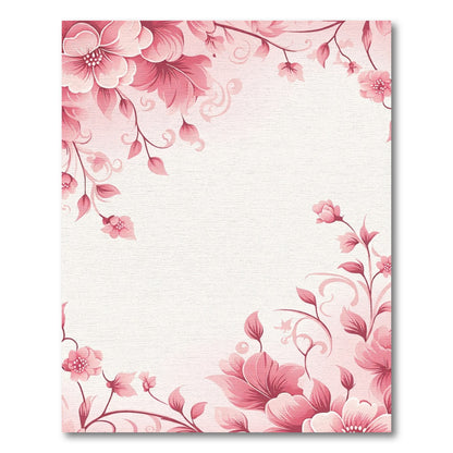 Pink Floral Swirl Garden Rug