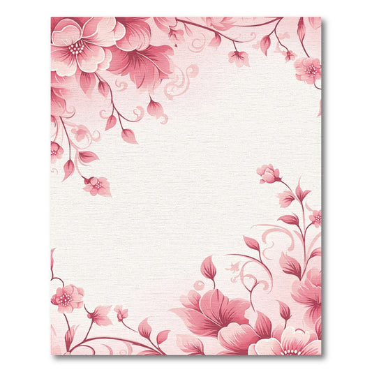 Pink Floral Swirl Garden Rug