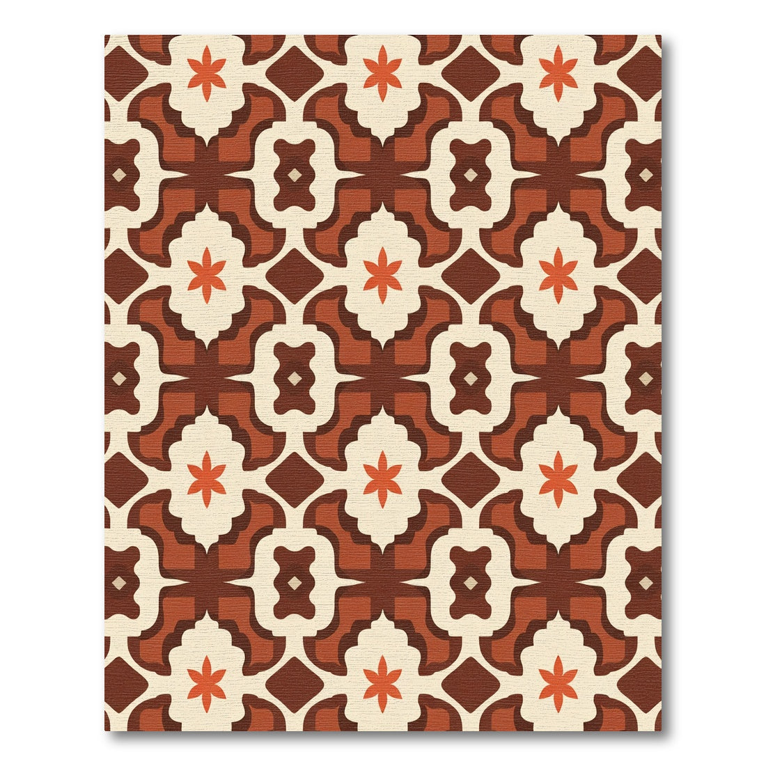 Retro Orange Blossom Lattice Rug