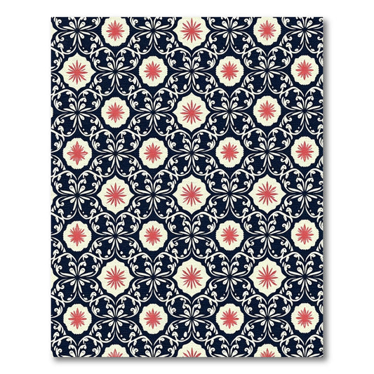 Crimson Floral Medallion Navy Rug
