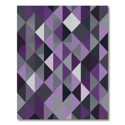 Purple Diamond Geometric Overlay Rug