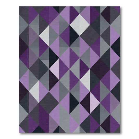 Purple Diamond Geometric Overlay Rug
