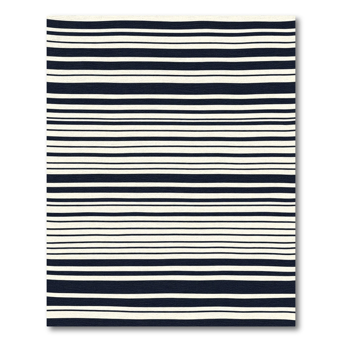 Classic Navy and Cream Striped Rug