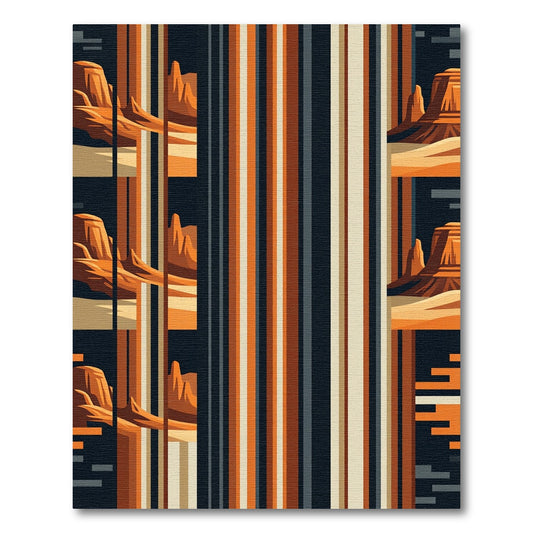 Desert Mesa Sunset Linear Earthy Rug