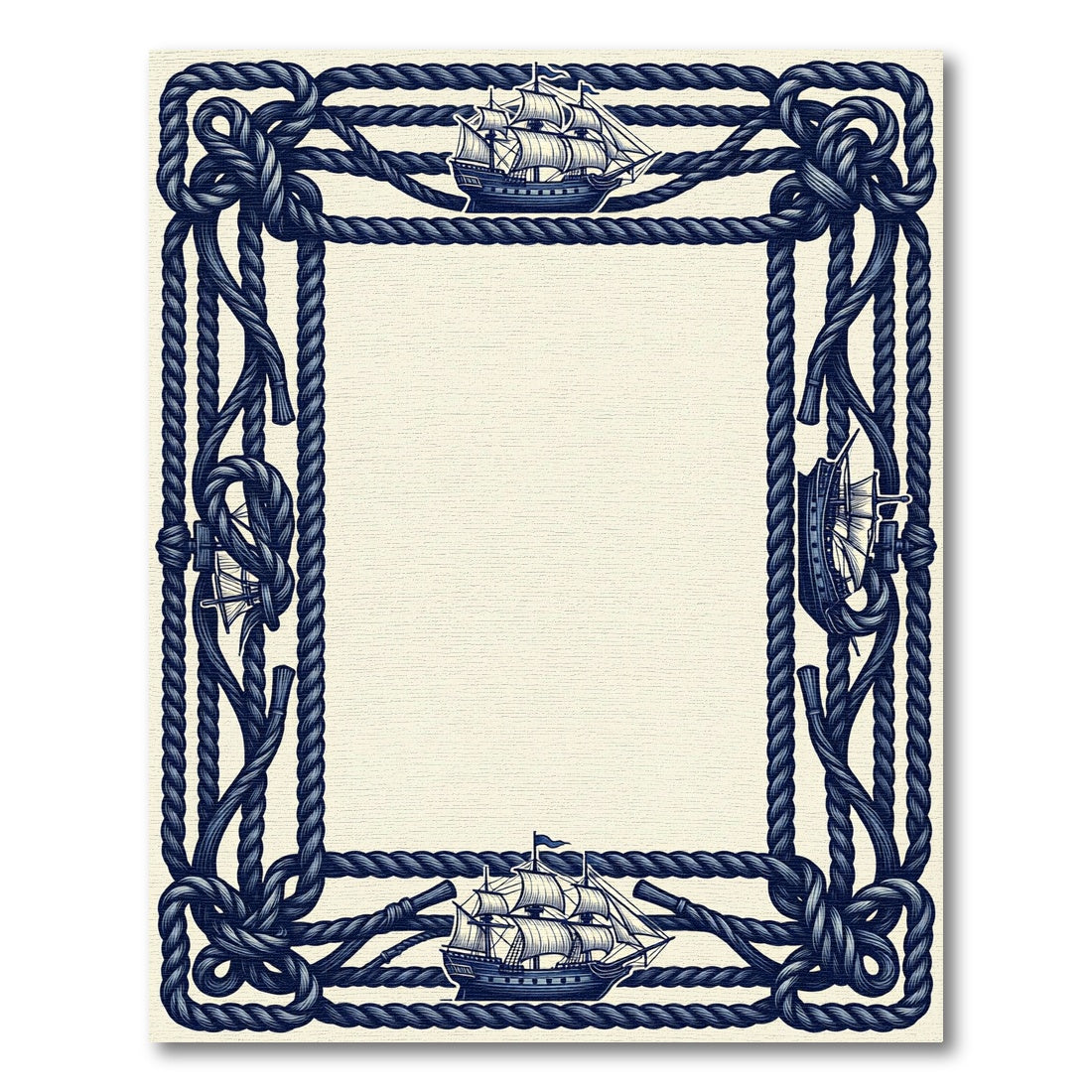 Nautical Navy Shiprope BorderRug Rug