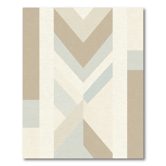 Neutral Tone Geometric Chevron Rug