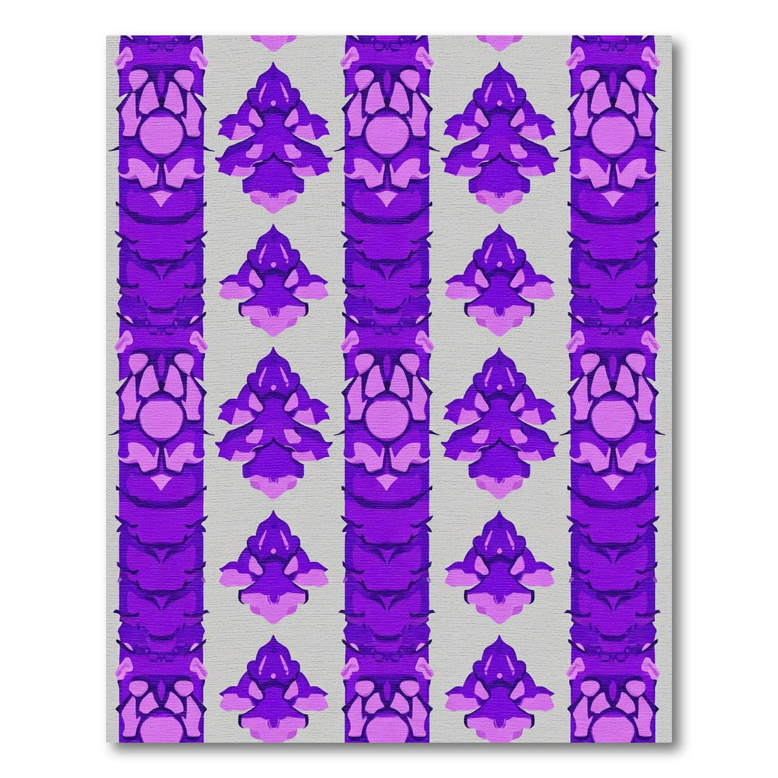 Vibrant Purple Floral Column Rug