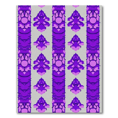 Vibrant Purple Floral Column Rug