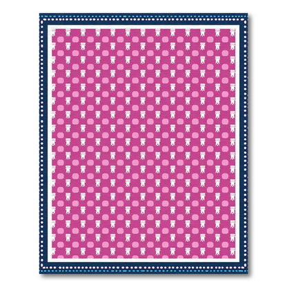 Charming Pink Ribbon and Dot Rug