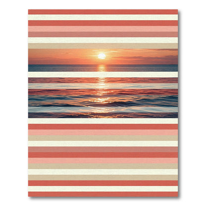 Sunset Horizon Stripe Composition Rug