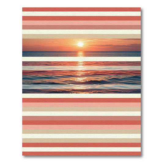 Sunset Horizon Stripe Composition Rug