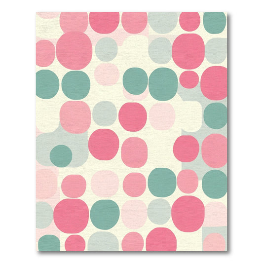 Soft Pink Teal Circles Arrangement Rug