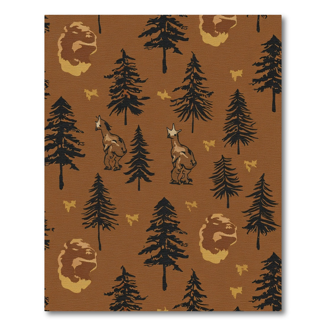 Woodland Creatures Forest Landscape Brown Rug