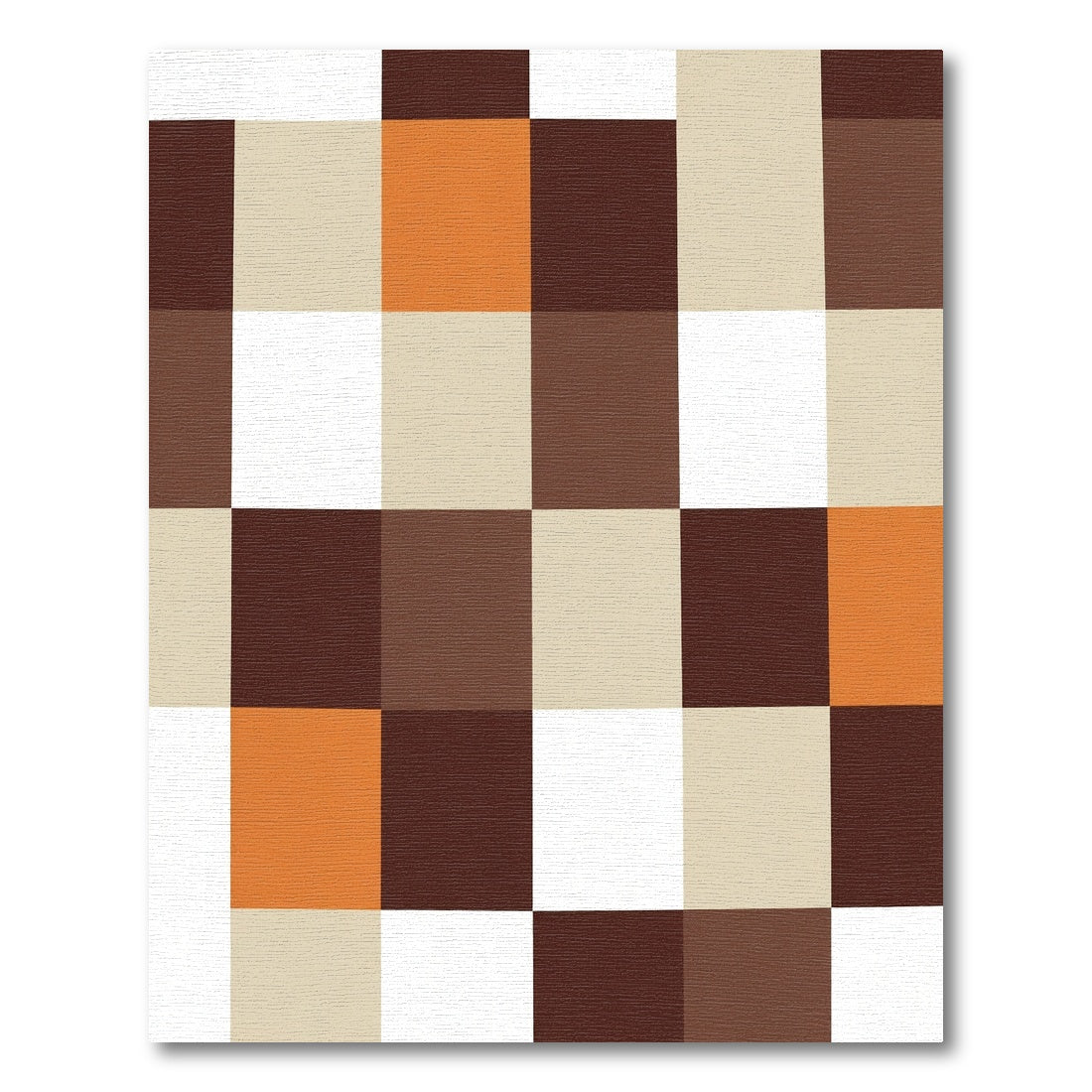 Warm Toned Gingham Abstract Squares Rug