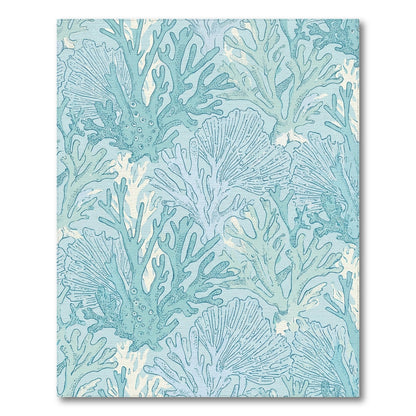 Aqua Coral Branching Organic Rug