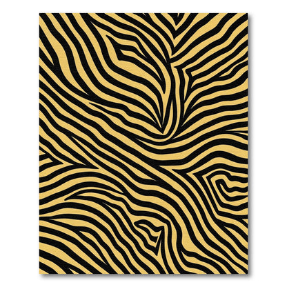 Golden Yellow And Black Stripped Curves Rug